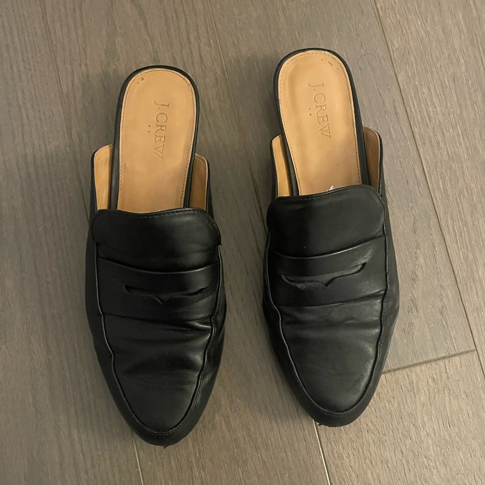 J Crew black slides